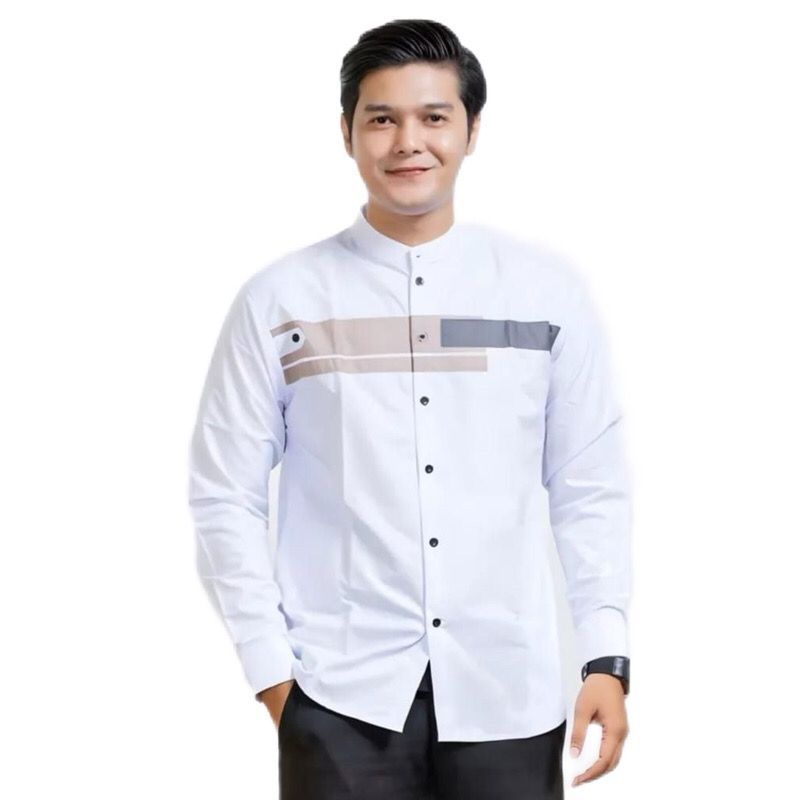 NEW BAJU KOKO YORDAN PRIA HADROH KOMBINASI MOTIF KOMBINASI LENGAN PANJANG WARNA M L XL XXL