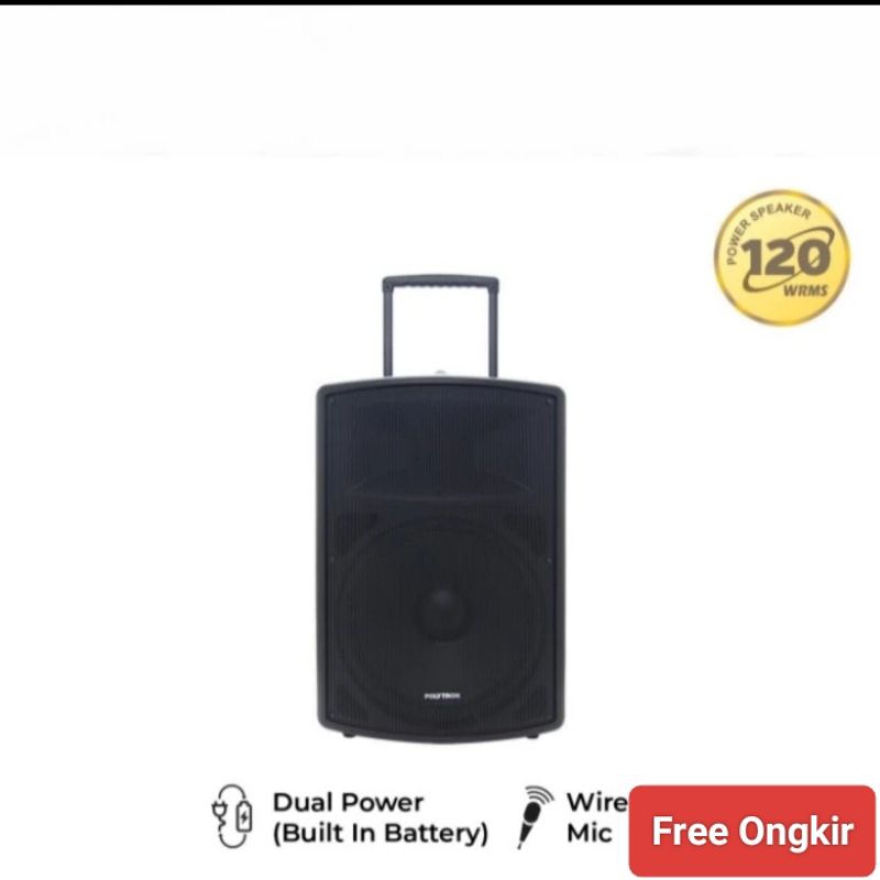 POLYTRON PASPRO 15F3 Speaker Portable Bluetooth 15 inch Free 2 Mic Wireless