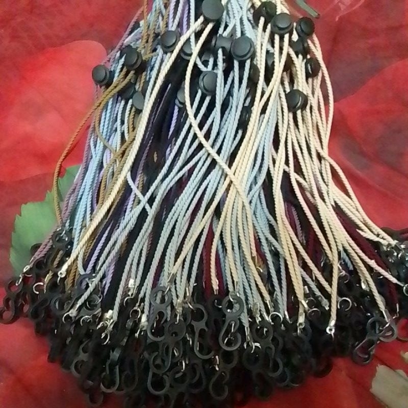 TALI MASKER KONEKTOR TALI POLOS MASKER HIJAB 12 LUSIN