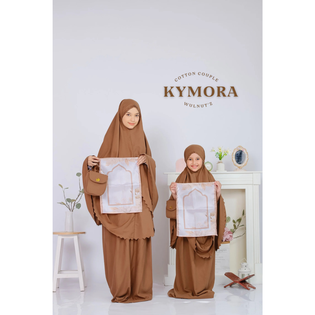 Mukena cotton KYMORA lasercut free sajadah muka cantik