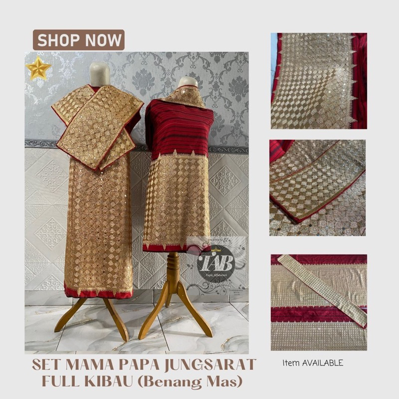 (READY) Tapis Jungsarat benang mas asli/berat full mata kibau mix tumpal