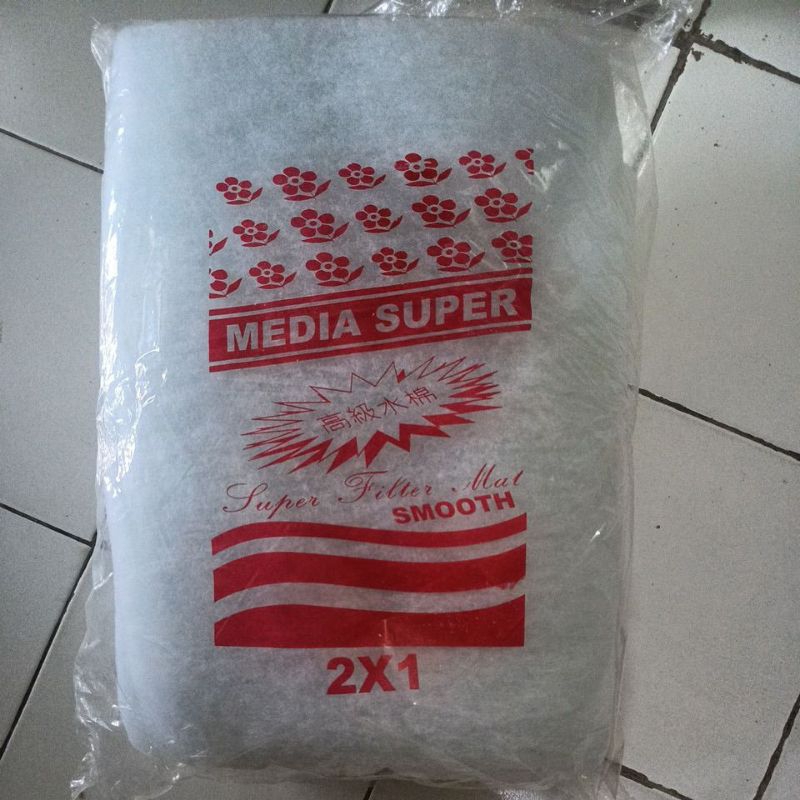 BUSA FILTER BESAR 2 x 1meter Kapas Pembersih Air Aquarium Saringan 2m x 1m kolam