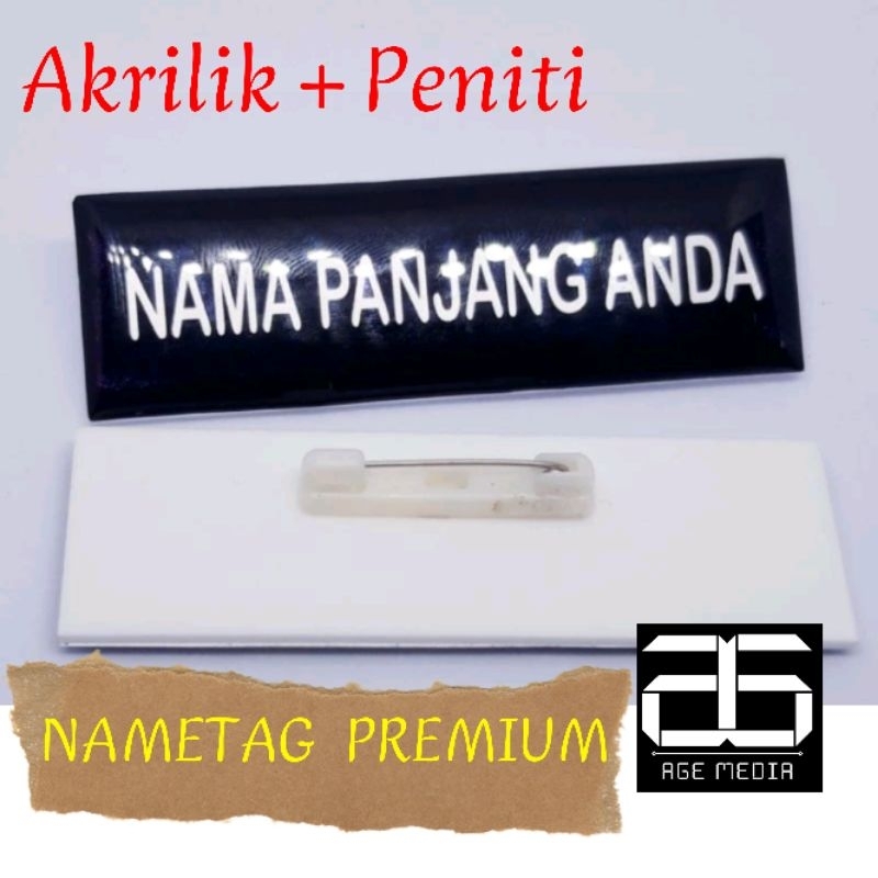 

Nametag Nama Dada Papan Nama Dada Akrilik Peniti Age Media