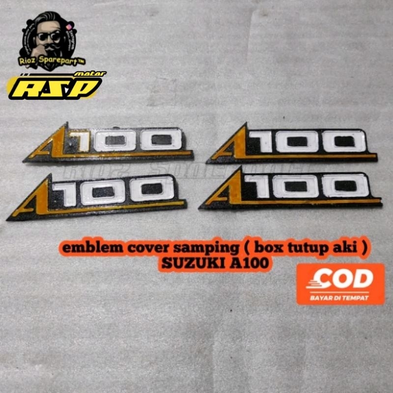 logo emblem cover tutup aki atau box samping suzuki a100 A100 A 100