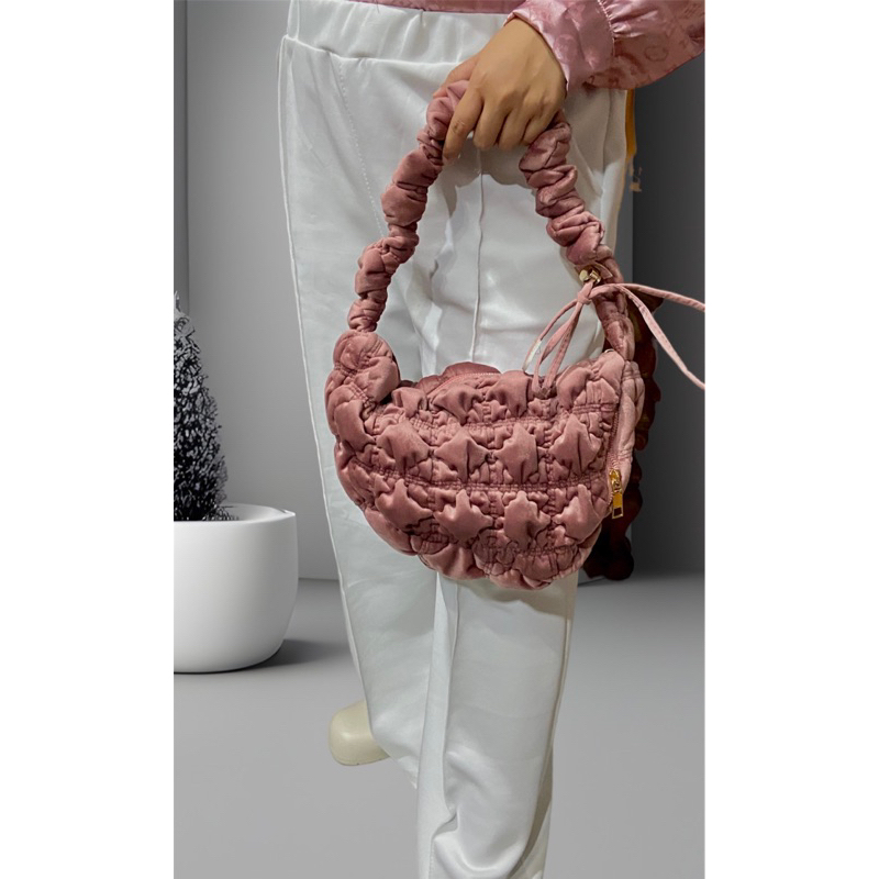 Puffy Bag Tali adjust Bludru Bangkok Mewah (Tali adjustable) Tas Puffy viral Bangkok