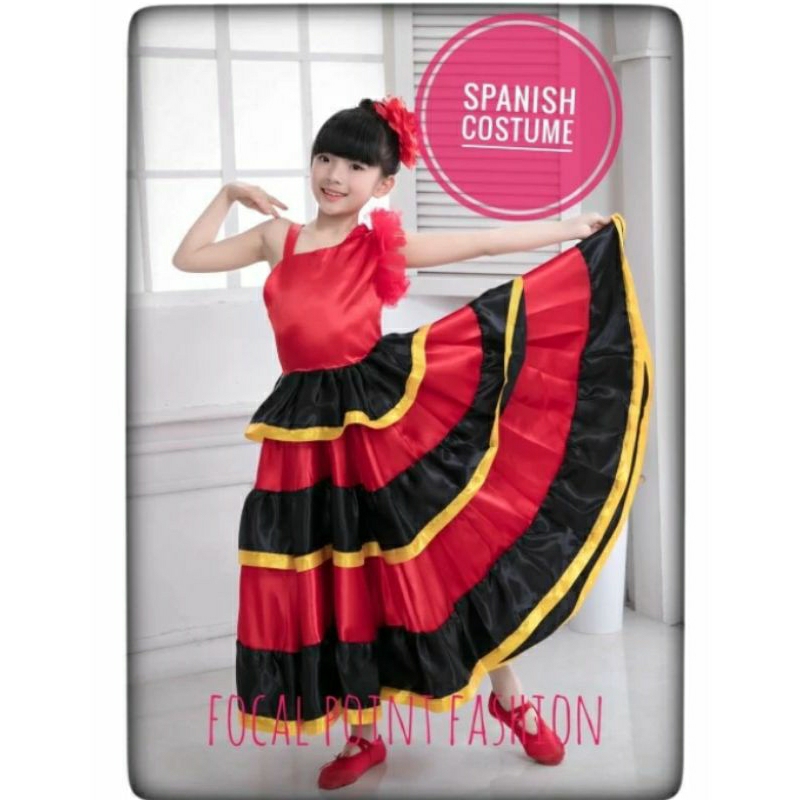 kostum Spanyol anak tradisional Spanish dress united nations costume