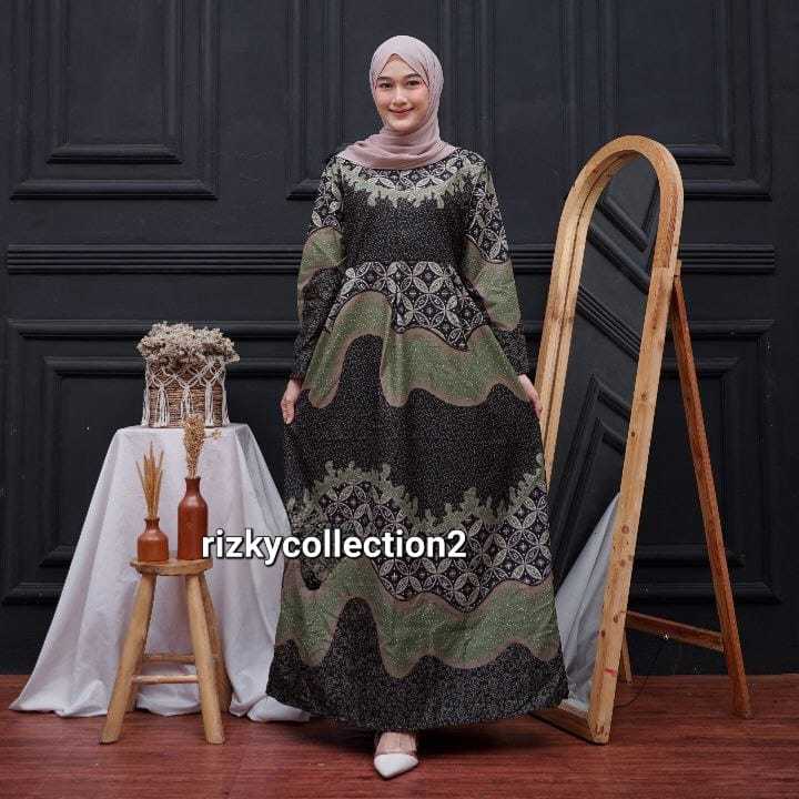 Rizky_collection2 - MS GAMIS BATIK SRIWEDARI MAXI BUMIL/BUSUI KATUN SOGAN ALLSIZE & JUMBO