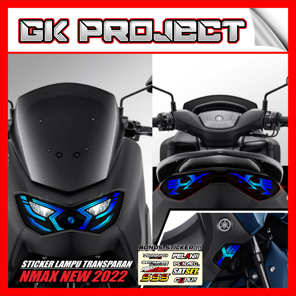 Stiker Lampu NMAX 150 NEW Satu Set Depan Belakang | Stiker Variasi Lampu Alis Motor Yamaha NMAX NEW 