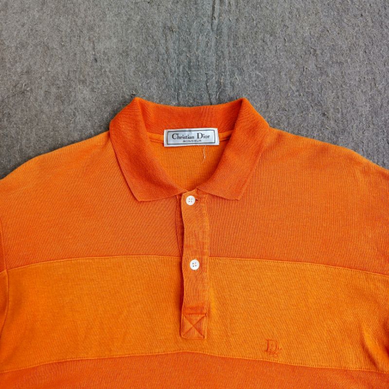 Poloshirt Kaos Kerah Di0r Orange Second