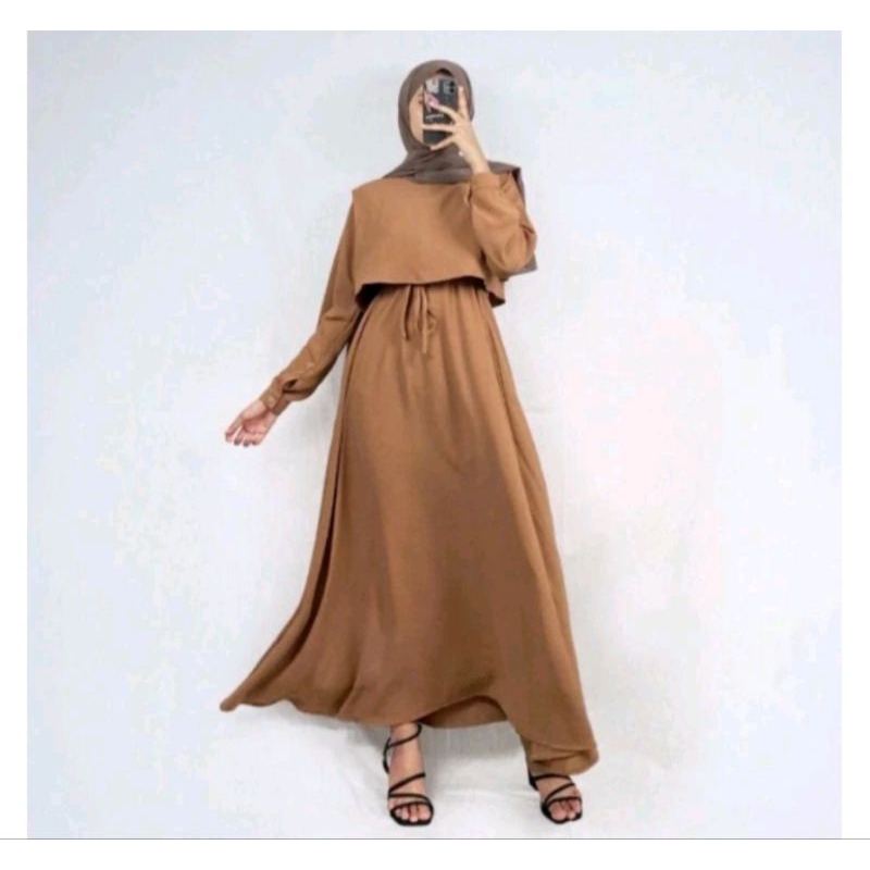 FREYA DRESS GAMIS MUSLIM/freya gamis terbaru/freya rompi wanita/gamis wanita rompi