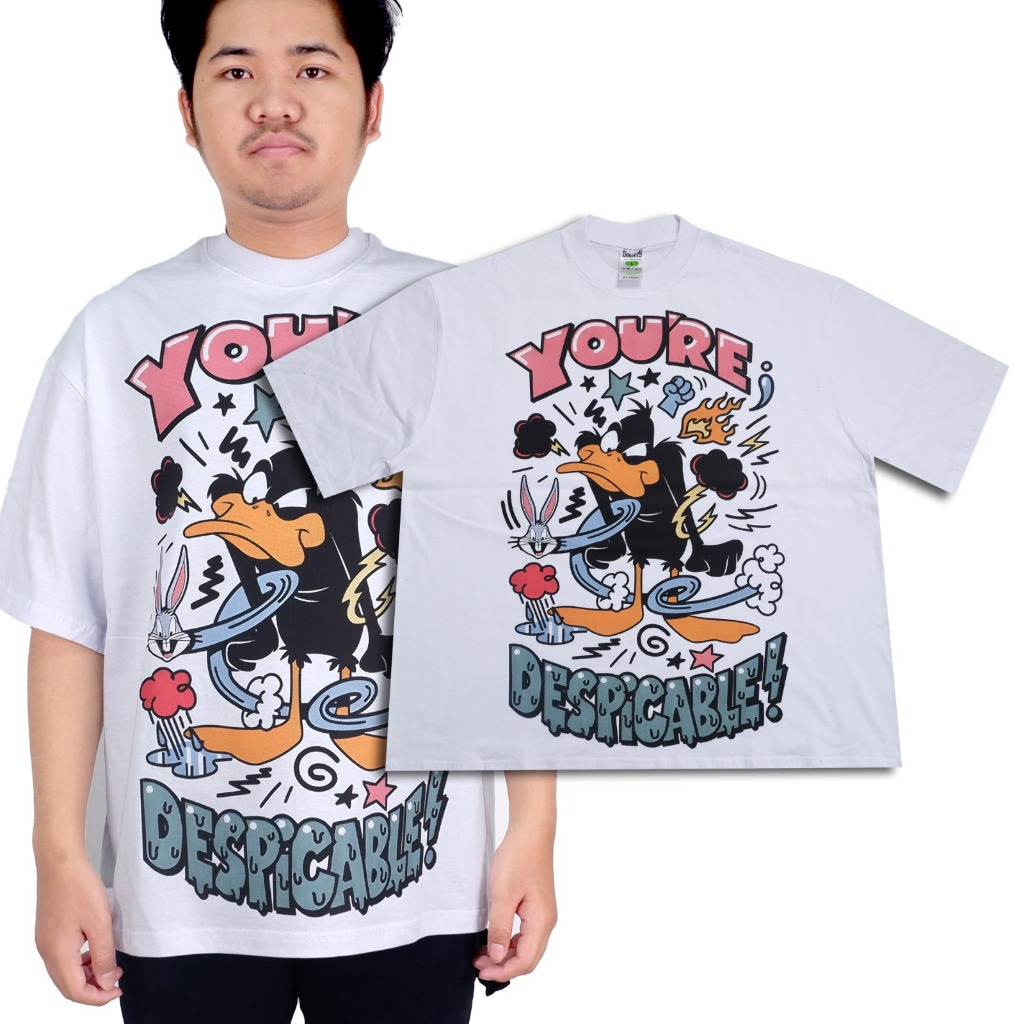 Tshirt Daffy Duck Kaos Cartoon Film Movie Vintage Bootleg Oversize