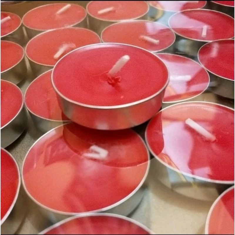 Lilin Merah Tea Light / Lilin Aroma Terapi / Lilin Kaleng Merah / Lilin Kecil Merah / Lilin Tealight