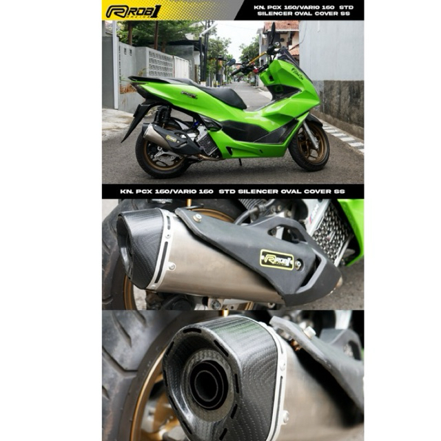 Knalpot ROB1 PCX 160 / VARIO 160 Oval