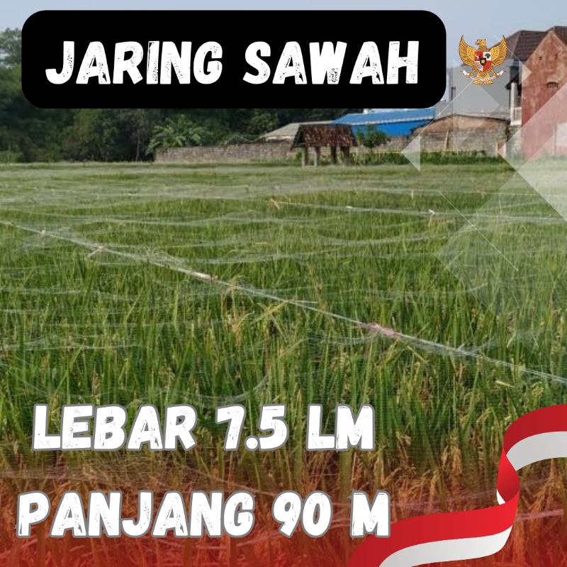 jaring burung jaring sawah lebar 7.5 m panjang 90 m jaring padi jaring burung emprit jaring pelindun