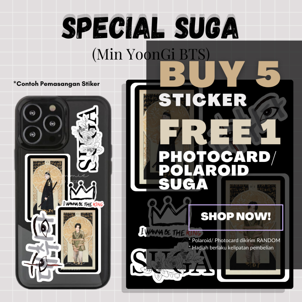 

[SPECIAL SUGA] Agust D-Stiker Suga BTS Bangtan Boys Min Yoongi ARMY Daechwita Sticker