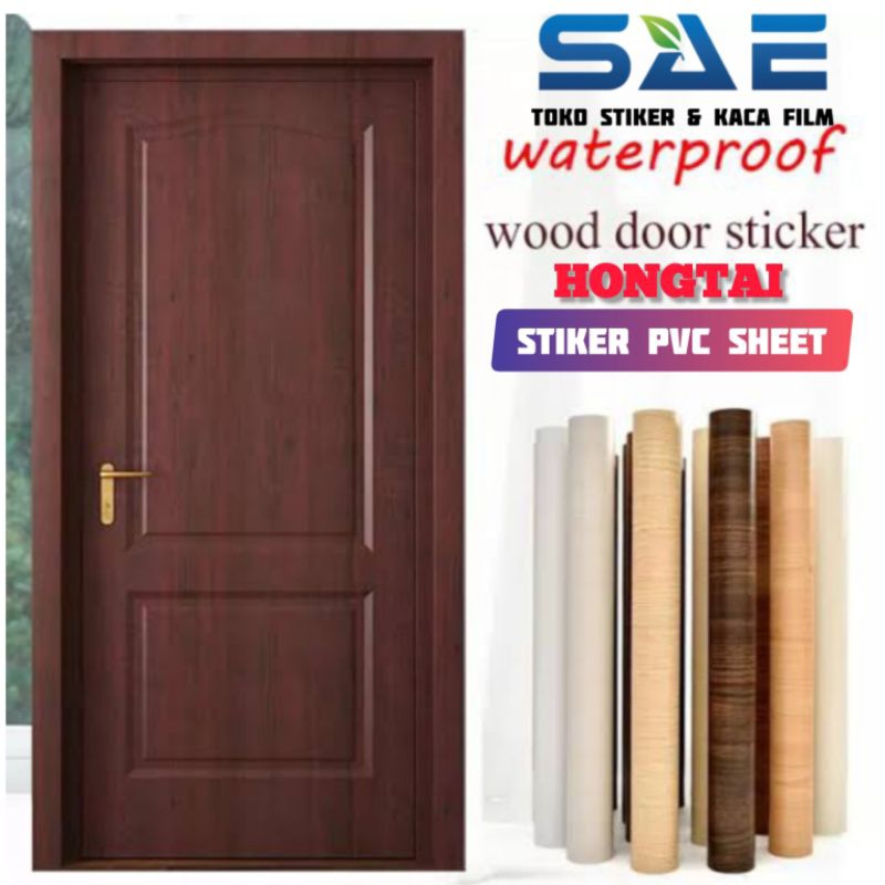 Wallpaper Sticker Pintu Kayu Pvc Sheet Triplek Rumah Kamar Tidur Mandi Anti Air Premium Berperekat