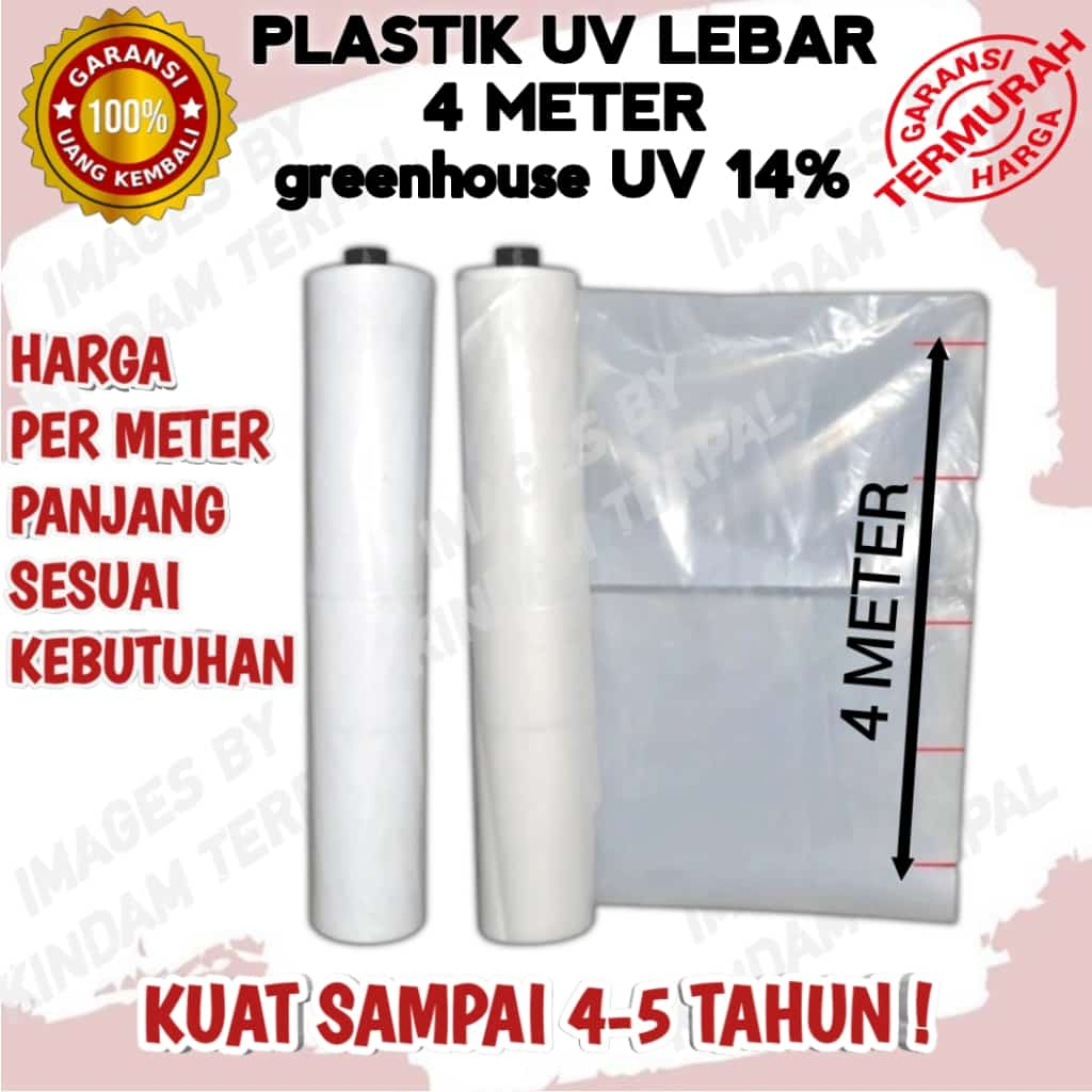 PLASTIK UV GREENHOUSE 14% LEBAR 4 METER BARU TEBAL 200 MICRON HARGA PERMETER LARI