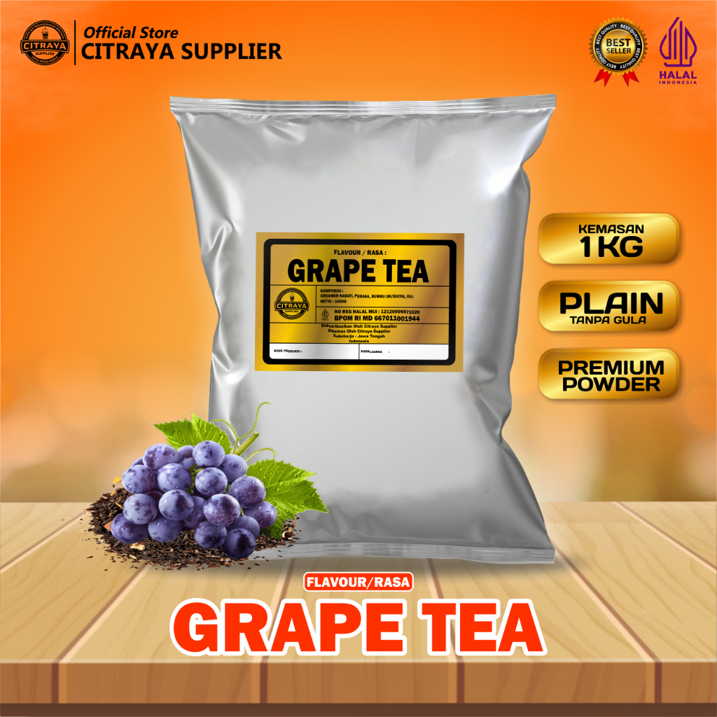 

BUBUK MINUMAN CITRAYA POWDER RASA GRAPE TEA / BUBUK RASA GRAPE TEA / BUBUK CITRAYA POWDER RASA GRAPE TEA / BUBUK MINUMAN GRAPE TEA / SERBUK MINUMAN RASA GRAPE TEA / BUBUK MINUMAN KEKINIAN GRAPE TEA / MINUMAN INSTAN RASA GRAPE TEA CITRAYA POWDER