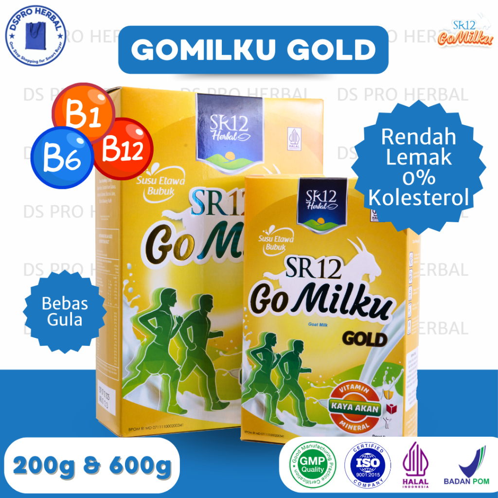 

GOMILKU GOLD SR12 | Gomilk Susu Kambing Etawa Plus Herbal | Susu Bubuk SR12 Go Milku Gold