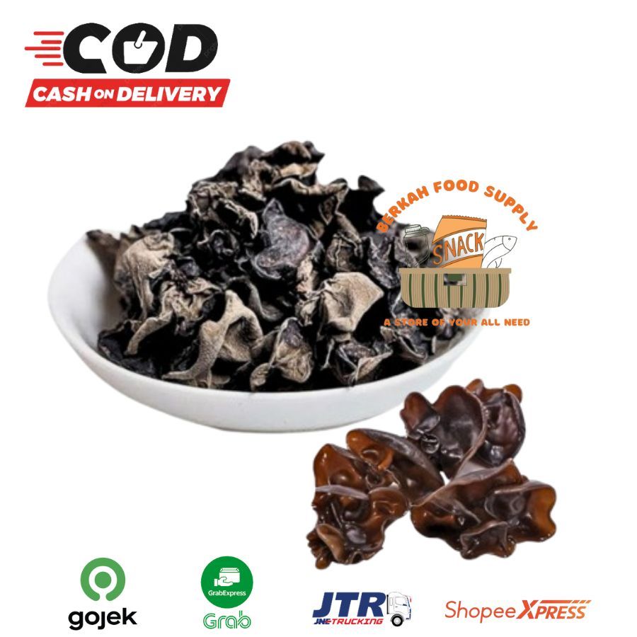 

[BERKAH] Jamur Kuping Hitam Premium 250gr / Dried Black Fungus