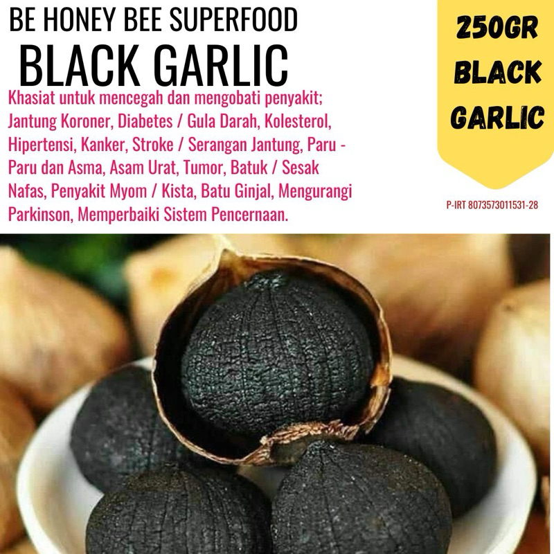 

Be Honey bee Black garlic Bawang tunggal Lanang Hitam Herbal Pria Wanita 250gram