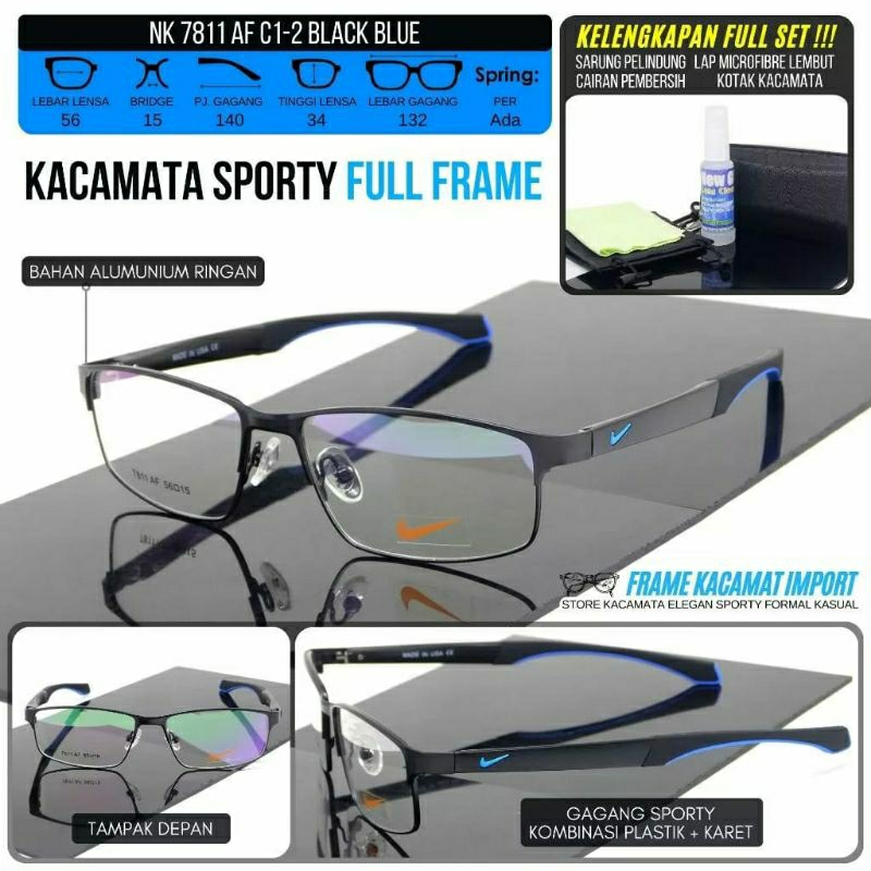 Aneka Frame Kacamata Sporty Pria NIKE - Kacamata Kerja/Kantor | Lensa Minus/Plus