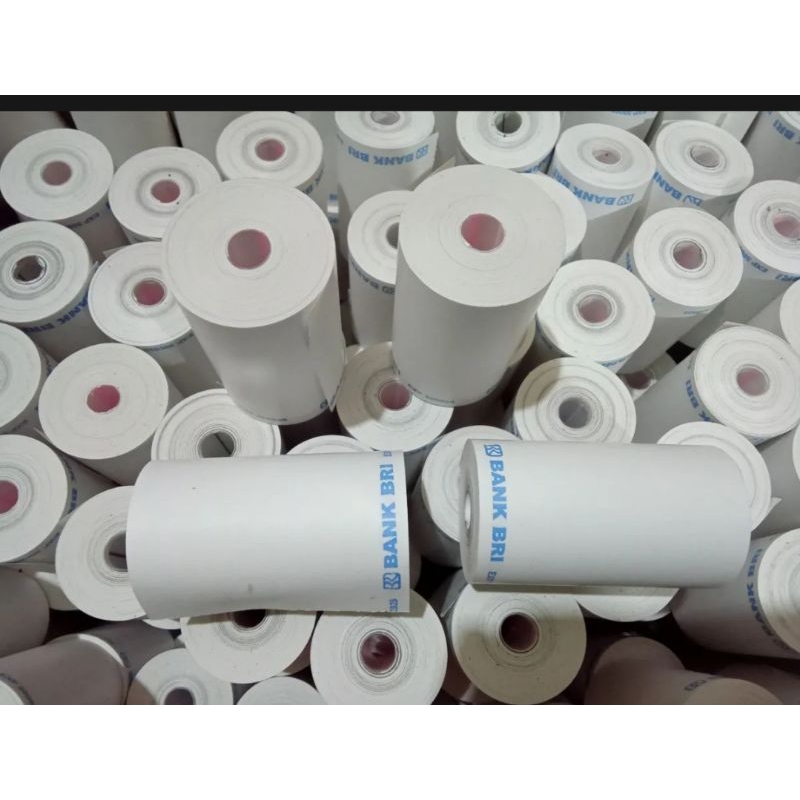 

kertas thermal logo BRI ukuran 57x30mm paket murah isi 50 roll