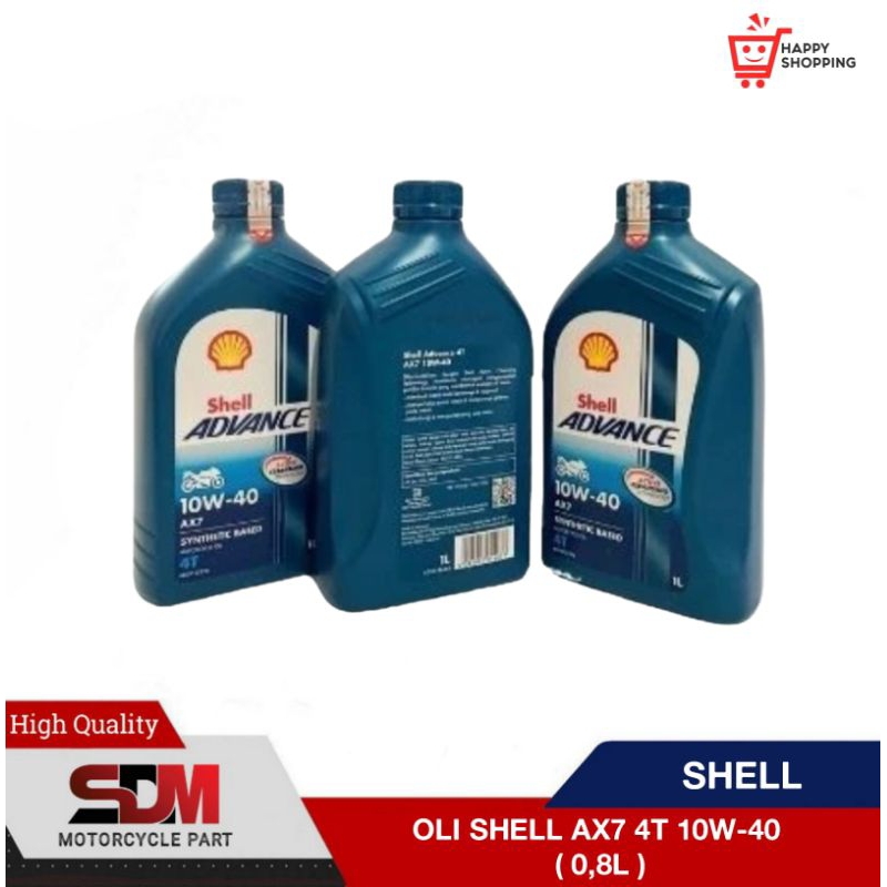 OLI MESIN MOTOR BEBEK SHELL ADVANCE AX7 10W-40 REVO BLADE SUPRA JUPITER 0,8L