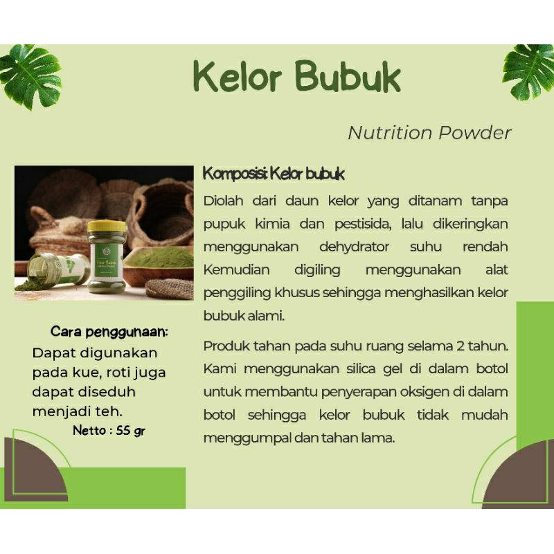 kelor bubuk / daun kelor bubuk / ikarie organic kelor bubuk