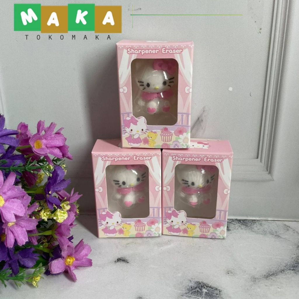 

PENGHAPUS DAN RAUTAN MINIATUR HELLO KITTY ER-1221 penghapus rautan 2 in 1 hello kitty perlengkapan alat tulis kantor sekolah