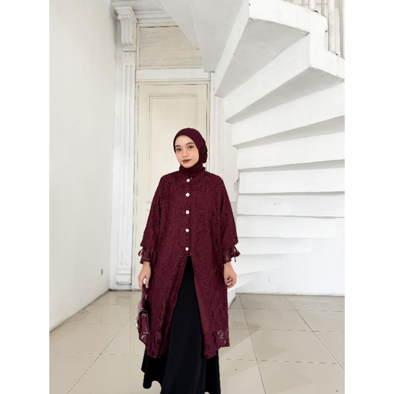 ALUNA TUNIK LONG BURGUNDY