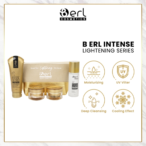 B Erl Lightening Series B Erl Cosmetics Original Paket Skincare Facial Wash, Toner, Day & Night Crea