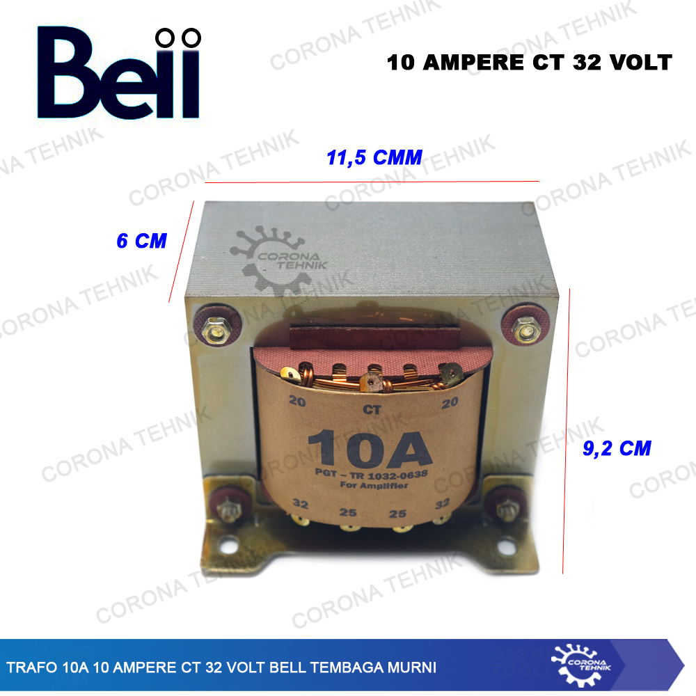 Tembaga Murni - Trafo 10A 10 Ampere CT 32 Volt BELL