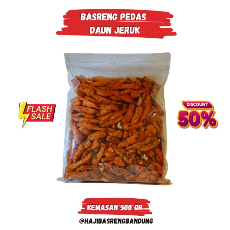 

Basreng Pedas Daun jeruk 500gr Baso Goreng Termurah