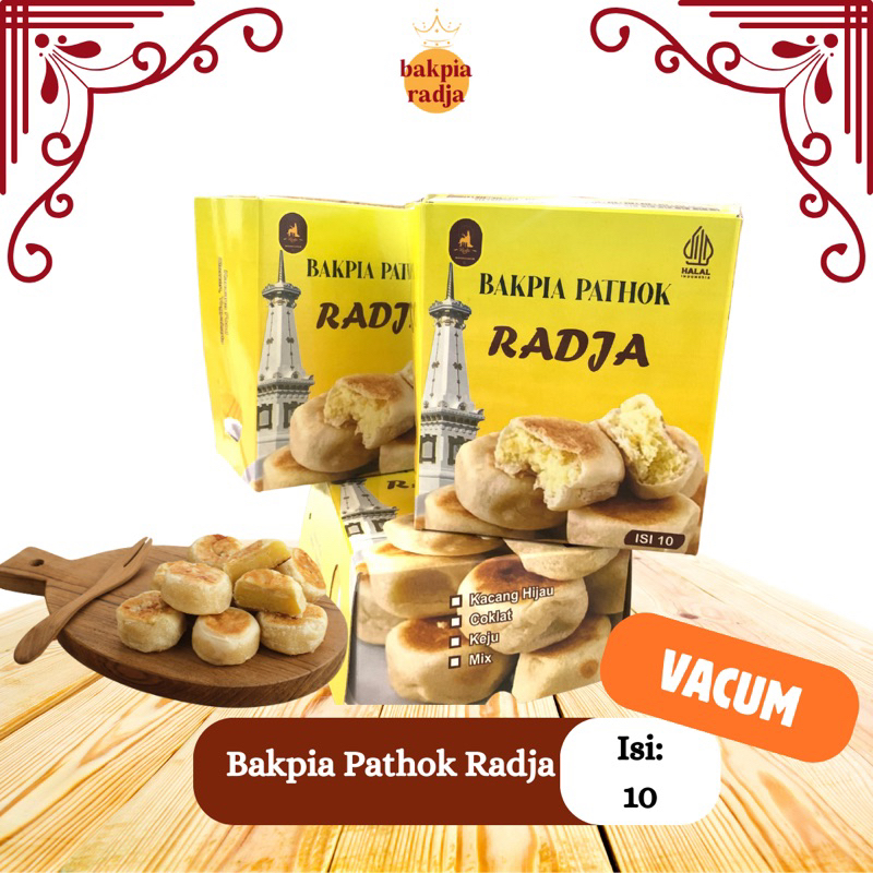 

Bakpia Pathuk Radja Kemasan Vakum Tahan Lama - Isi 10 - Kacang Hijau | Oleh Oleh Jogja