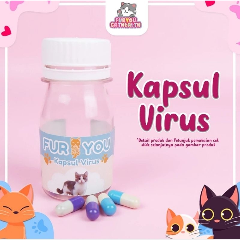 FUR YOU Kapsul Virus Kucing Anti Virus Kucing Obat Kucing Virus