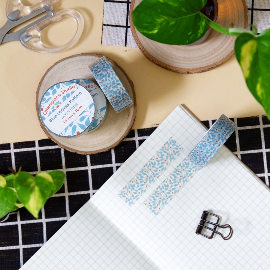 

Otterspace Studio | Blue Leaves Washi Tape / Masking Tapes