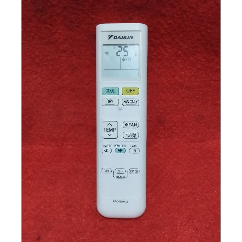 REMOT AC DAIKIN LOW WATT ARC480A35 ORIGINAL ASLI