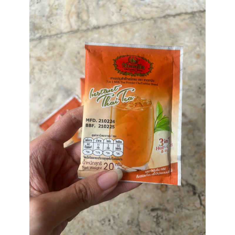 

[PRODUCT THAILAND] HALAL thai tea Chatramue / instan thai tea original thailand 20 gr (SATUAN) (HARGA PER SACHET)