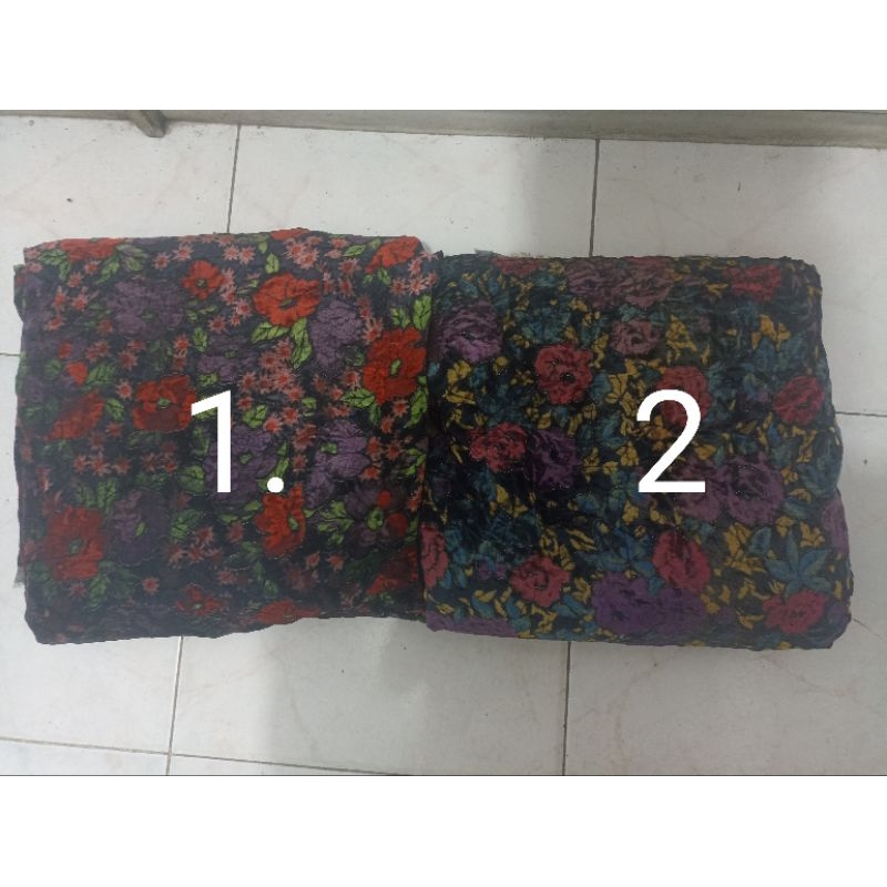 KAIN BAHAN BLUDRU BELUDRU MOTIF BUNGA MAWAR