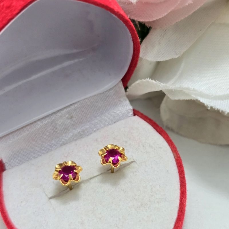 Giwang Asur Mata Merah Emas Muda