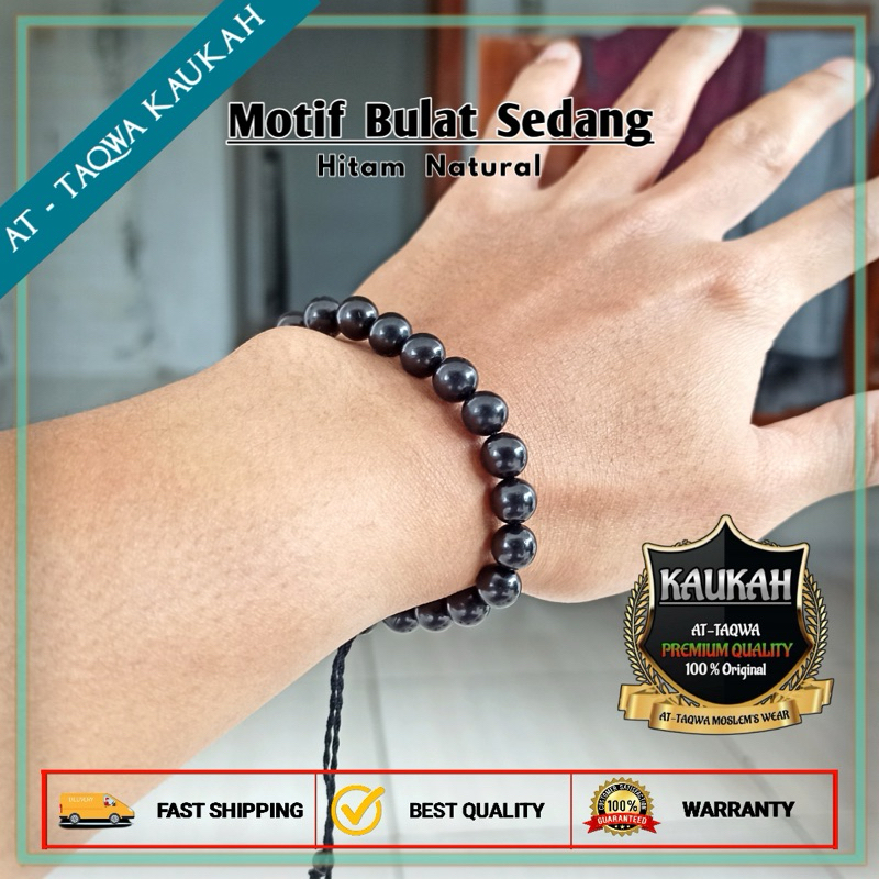 Gelang kokka BULAT COKLAT size 8 mm kaukah