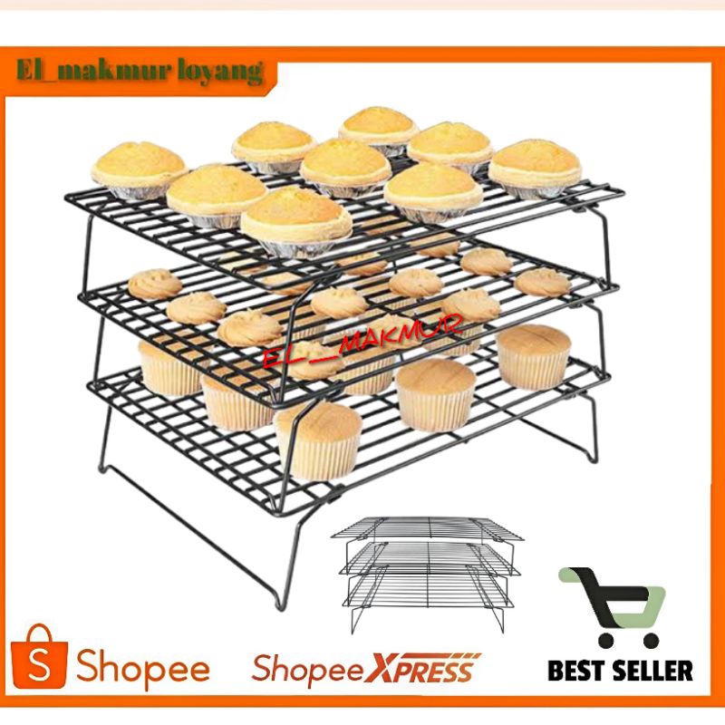 cooling rak pendingin kue susun 3, cooling rak serbaguna