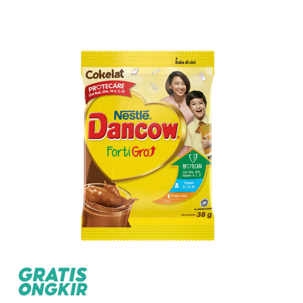 

Susu Dancow FortiGro Coklat Saset 38gr Renteng 1 Renceng 10 Sachet