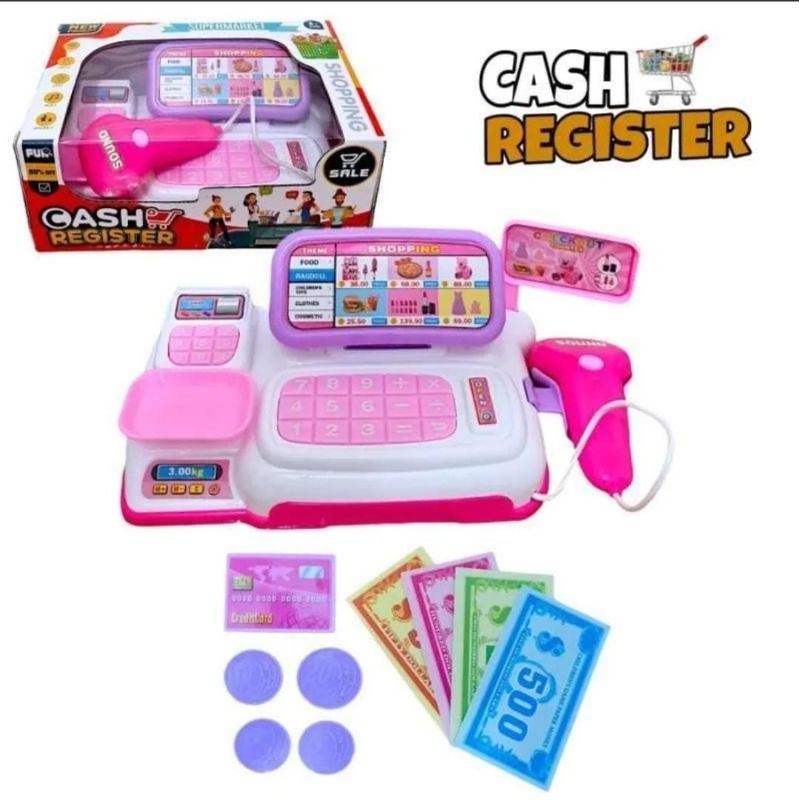 mainan anak cewe kasir kasiran / Mainan scanner cash register supermarket / Mainan Mesin Kasir