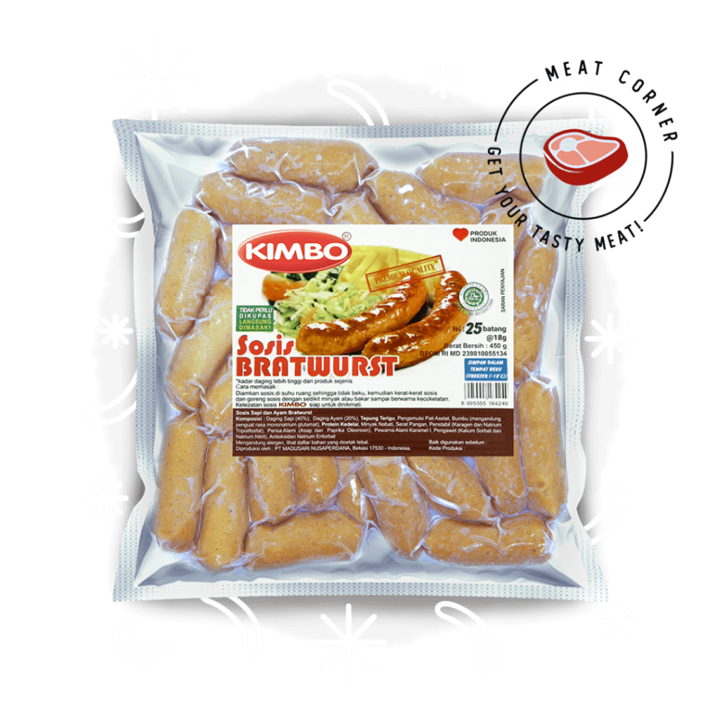 

KIMBO BRATWURST COCKTAIL ORIGINAL 450 GR MEAT CORNER KARAWACI