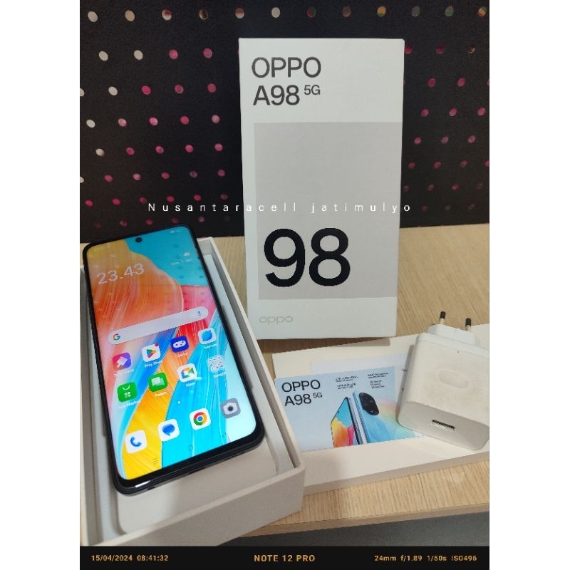 Oppo A98 8/256 5G second handphone belas seken fullset