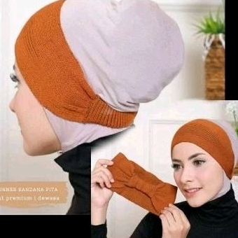 Termurah Ciput Rajut Bando Pita Karet Belakang/ Bandana Pita /Inner Hijab/ Daleman Jilbab Ciput Pita
