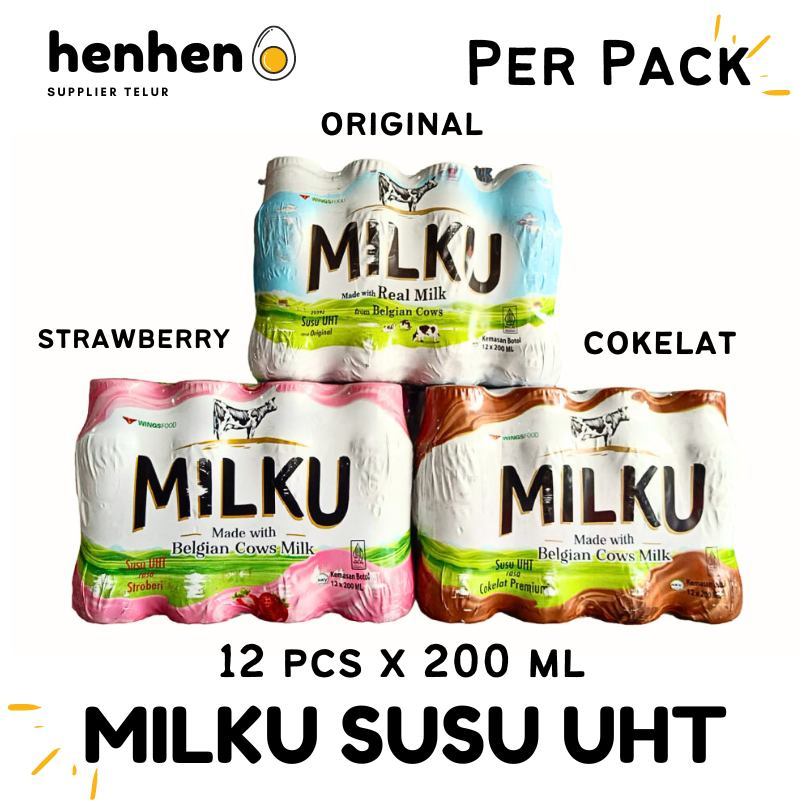 

MILKU SUSU UHT PER PACK ISI 12 X 200 ML WINGSFOOD