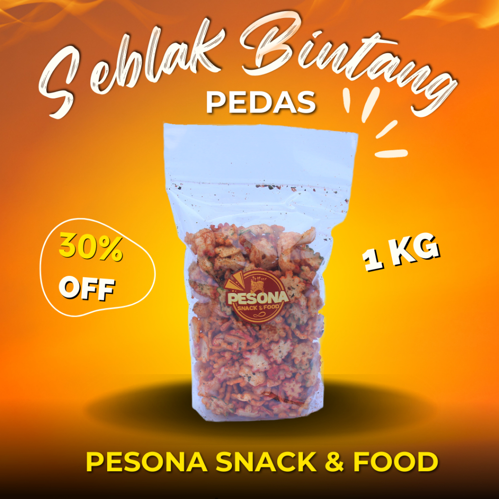 

[PROMO] Kerupuk Seblak Bintang Pedas Daun Jeruk By Pesona Snack 1Kg